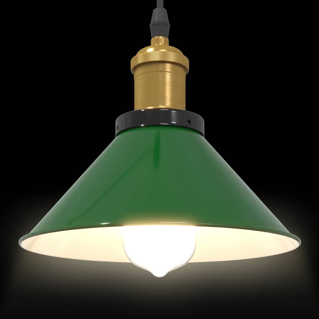 vidaXL Lampă suspendată reglabilă pe înălțime E27 verde lucios metal vidaXL Lampă suspendată reglabilă pe înălțime E27 verde lucios metal