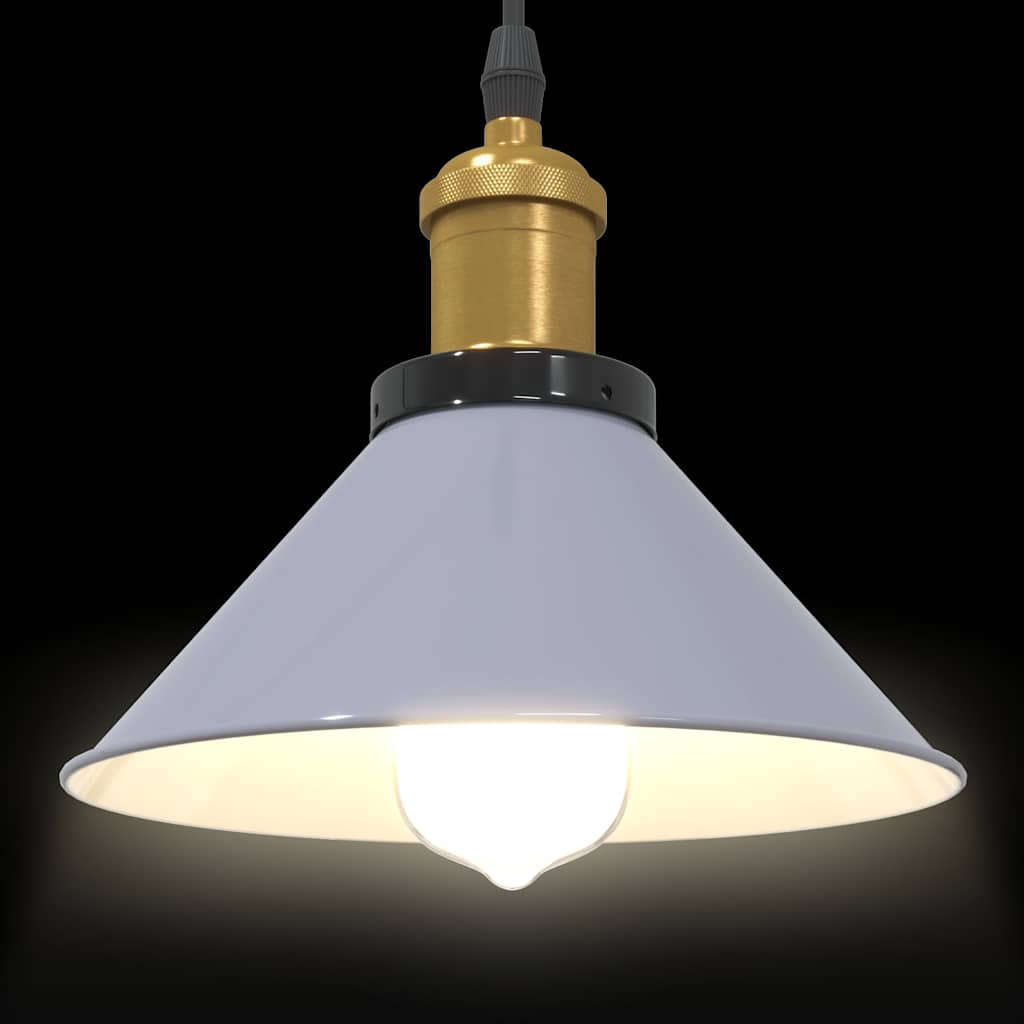 vidaXL Lampă suspendată reglabilă pe înălțime E27 gri lucios metal vidaXL Lampă suspendată reglabilă pe înălțime E27 gri lucios metal