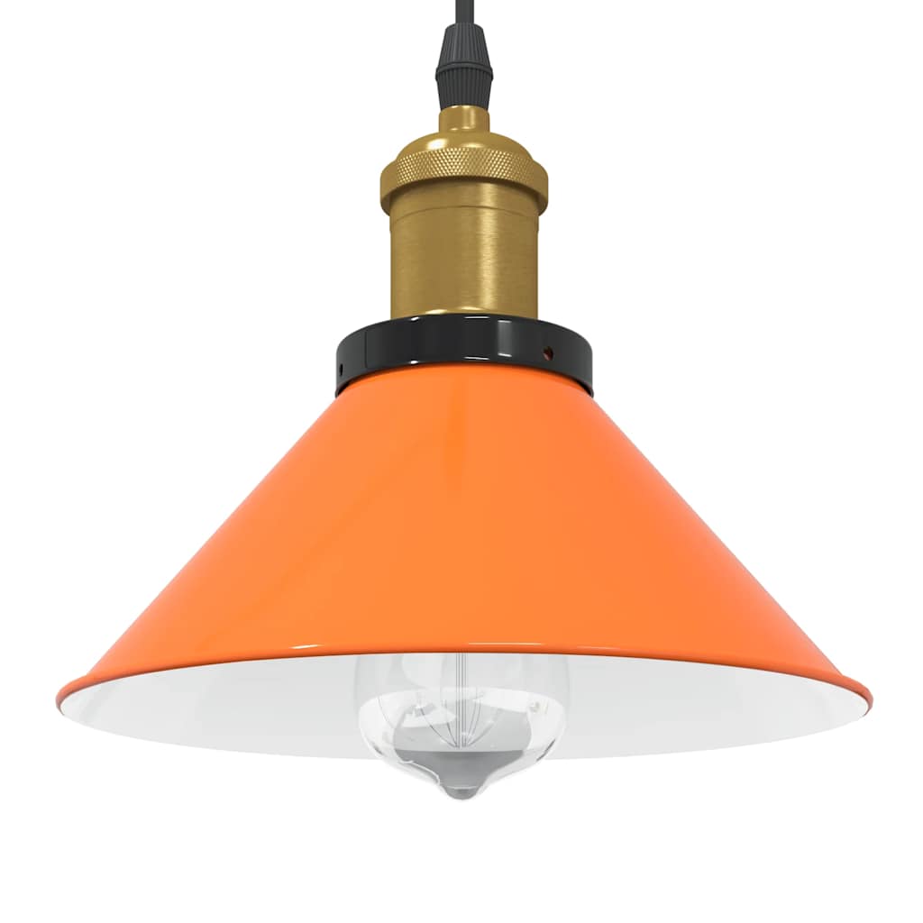 vidaXL Lampă suspendată reglabilă înălțime E27 Portocaliu lucios Metal vidaXL Lampă suspendată reglabilă înălțime E27 Portocaliu lucios Metal