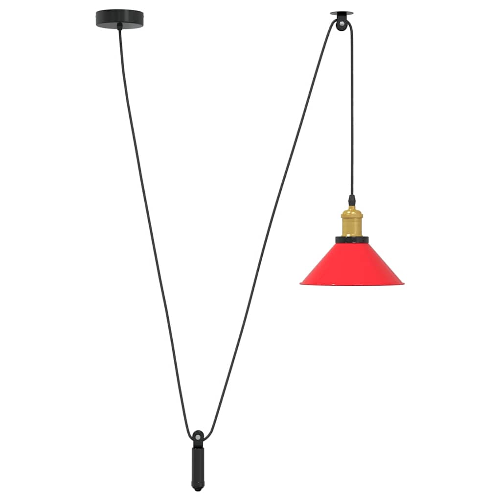 vidaXL Lampă suspendată reglabilă pe înălțime E27 roșu lucios metal vidaXL Lampă suspendată reglabilă pe înălțime E27 roșu lucios metal