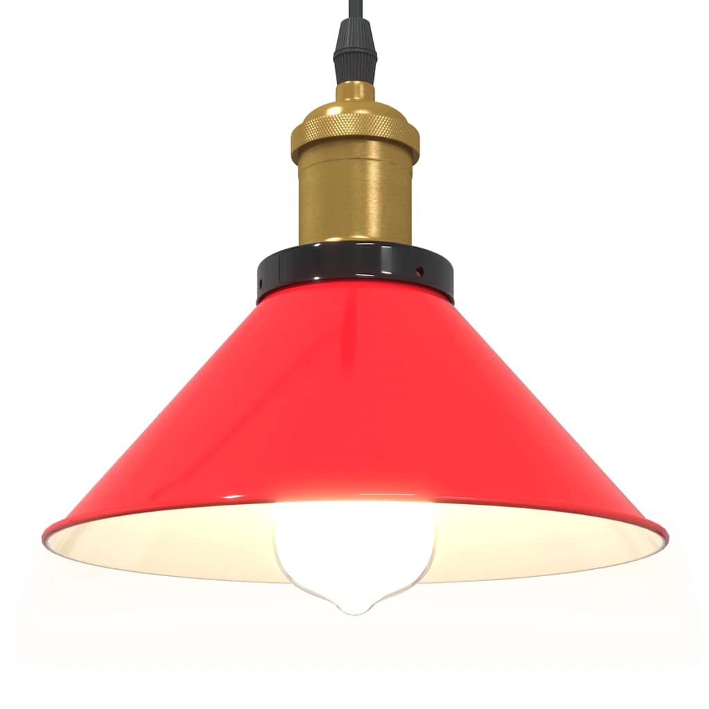 vidaXL Lampă suspendată reglabilă pe înălțime E27 roșu lucios metal vidaXL Lampă suspendată reglabilă pe înălțime E27 roșu lucios metal