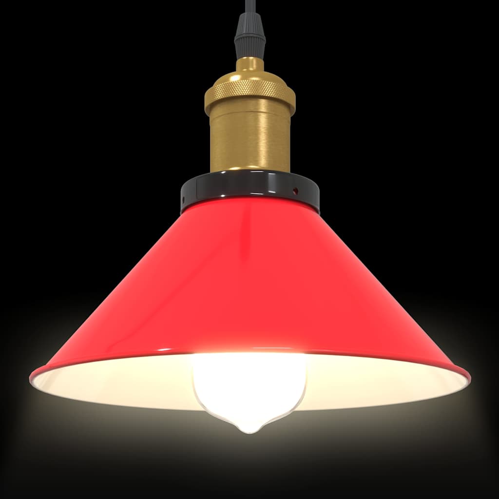 vidaXL Lampă suspendată reglabilă pe înălțime E27 roșu lucios metal vidaXL Lampă suspendată reglabilă pe înălțime E27 roșu lucios metal