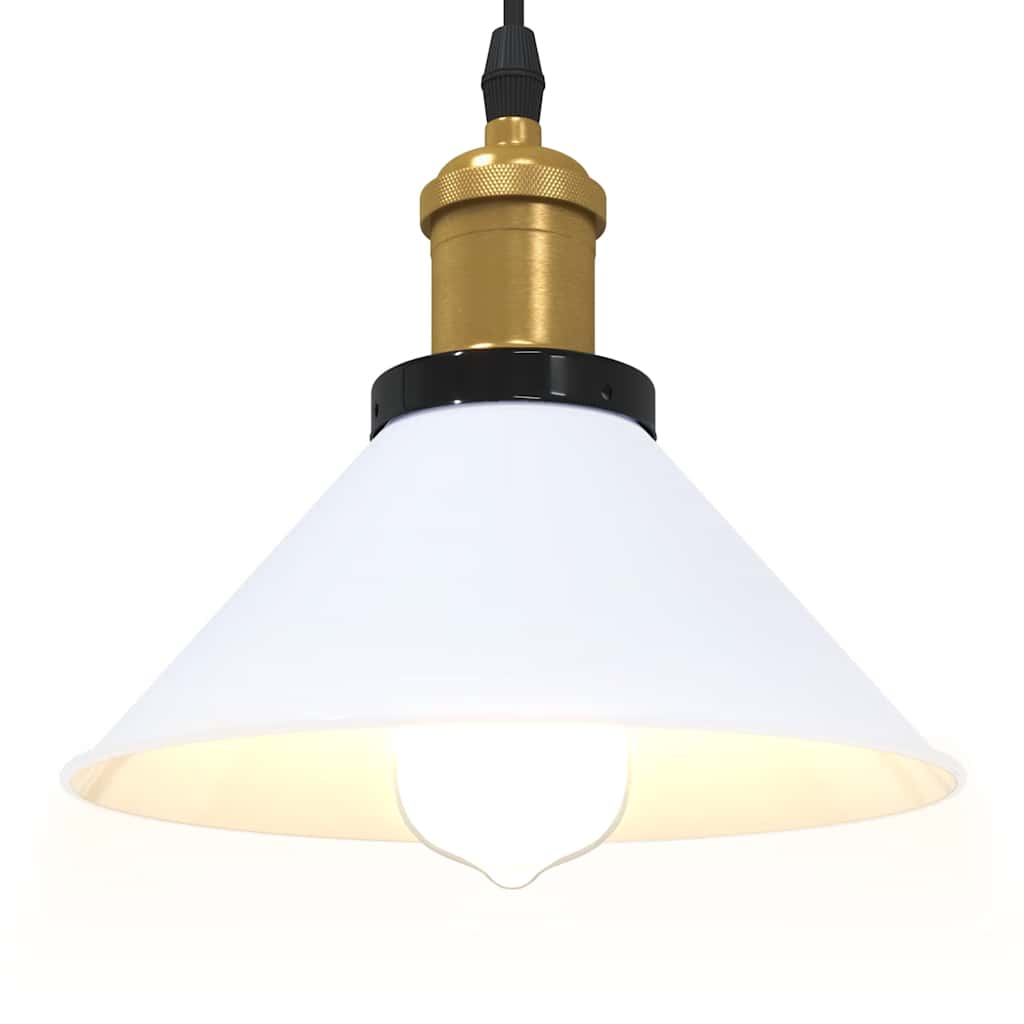 vidaXL Lampă suspendată reglabilă pe înălțime E27 alb lucios metal vidaXL Lampă suspendată reglabilă pe înălțime E27 alb lucios metal