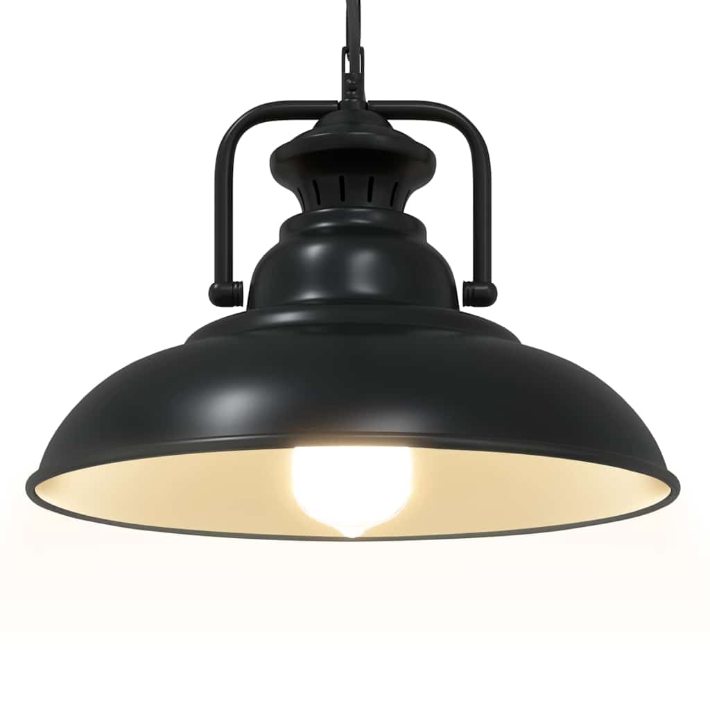 vidaXL Lampă suspendată E27 Negru Ø 31 cm Fier vidaXL Lampă suspendată E27 Negru Ø 31 cm Fier