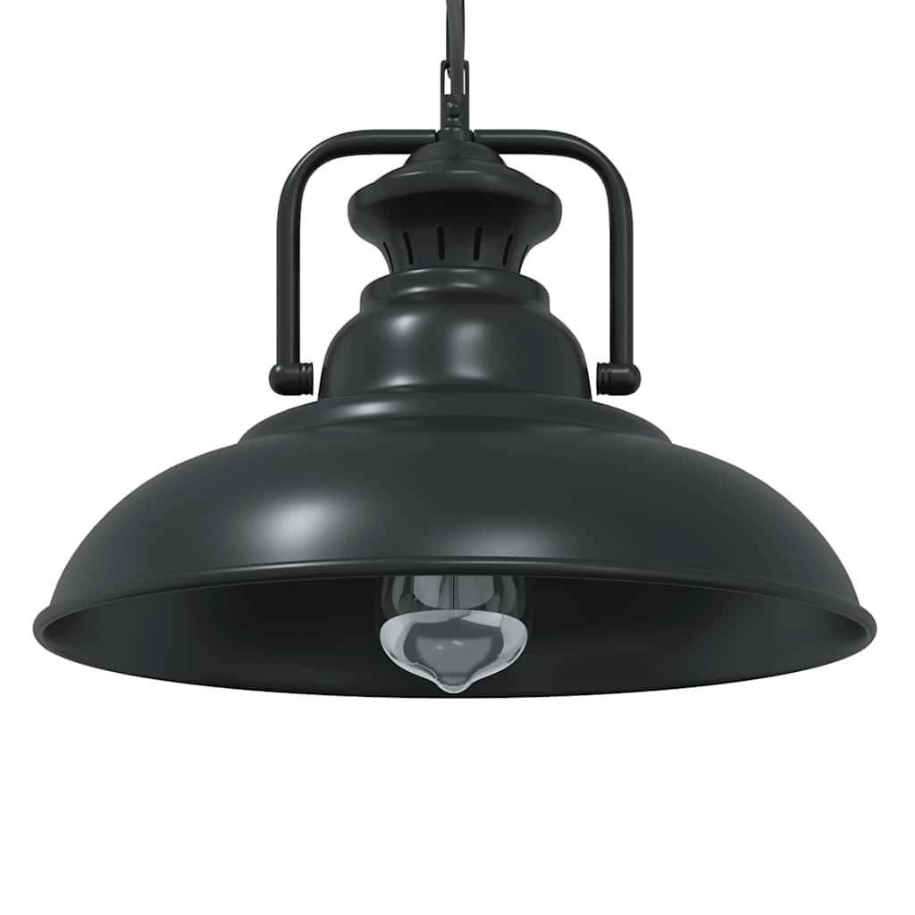 vidaXL Lampă suspendată E27 Negru Ø 31 cm Fier vidaXL Lampă suspendată E27 Negru Ø 31 cm Fier