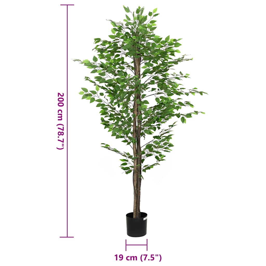 vidaXL Plantă Ficus artificială 1260 frunze 200 cm verde vidaXL Plantă Ficus artificială 1260 frunze 200 cm verde
