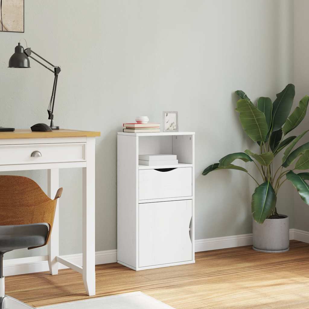 vidaXL Dulap lateral cu sertar „ODDA” alb 40x24x79cm lemn masiv de pin vidaXL Dulap lateral cu sertar „ODDA” alb 40x24x79cm lemn masiv de pin