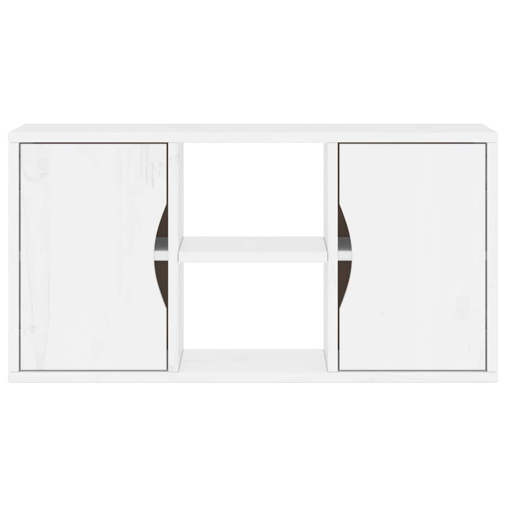 vidaXL Dulap TV „ODDA” alb 79x24x40 cm din lemn masiv de pin