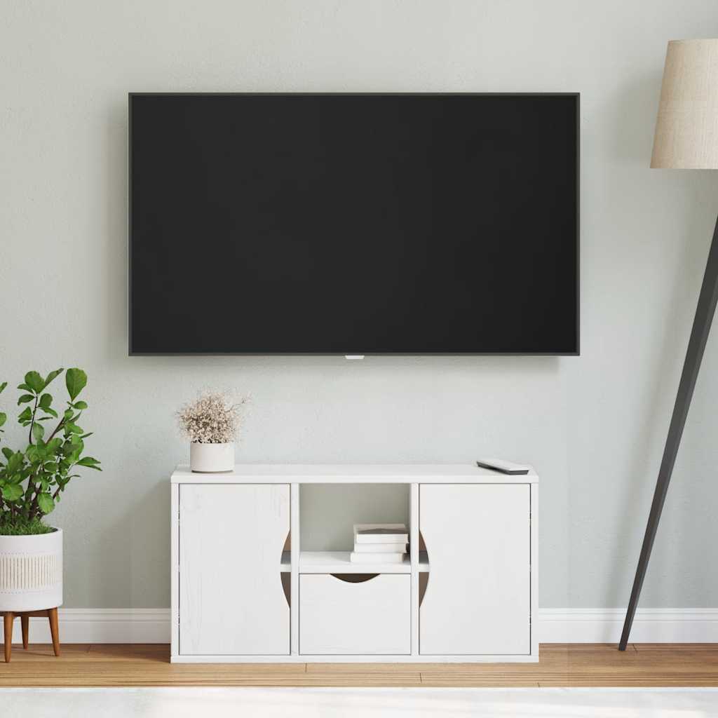 vidaXL Dulap TV cu sertar „ODDA” alb 79x24x40 cm lemn masiv de pin vidaXL Dulap TV cu sertar „ODDA” alb 79x24x40 cm lemn masiv de pin