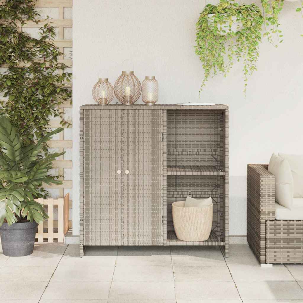 vidaXL Dulap de depozitare Gri deschis 100 x 36 x 102cm Ratan vidaXL Dulap de depozitare Gri deschis 100 x 36 x 102cm Ratan