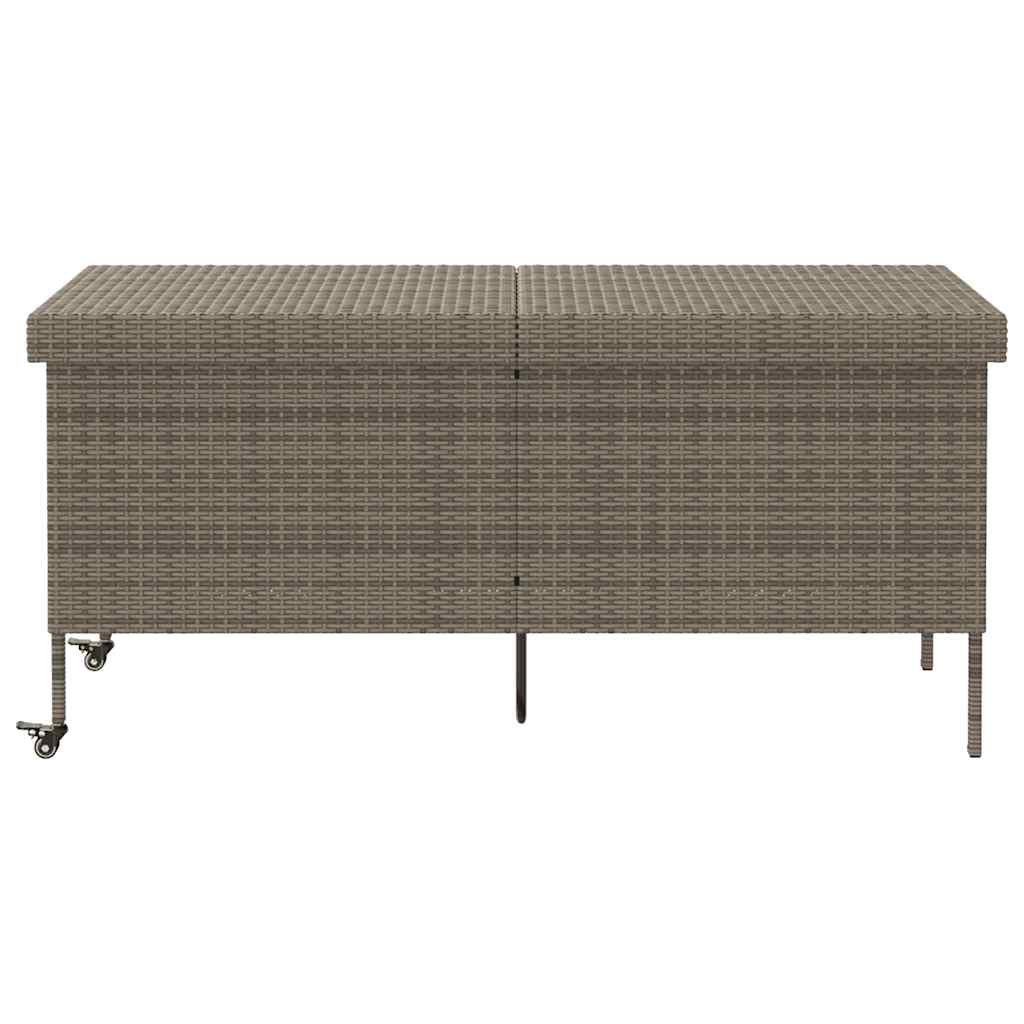 vidaXL Ladă depozitare de grădină cu roți, gri 160x55x75 cm poliratan vidaXL Ladă depozitare de grădină cu roți, gri 160x55x75 cm poliratan