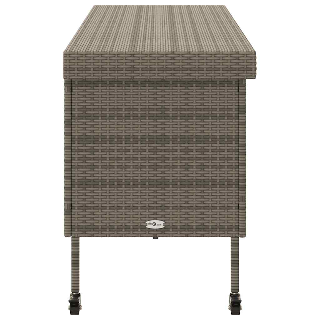 vidaXL Ladă depozitare de grădină cu roți, gri 160x55x75 cm poliratan vidaXL Ladă depozitare de grădină cu roți, gri 160x55x75 cm poliratan