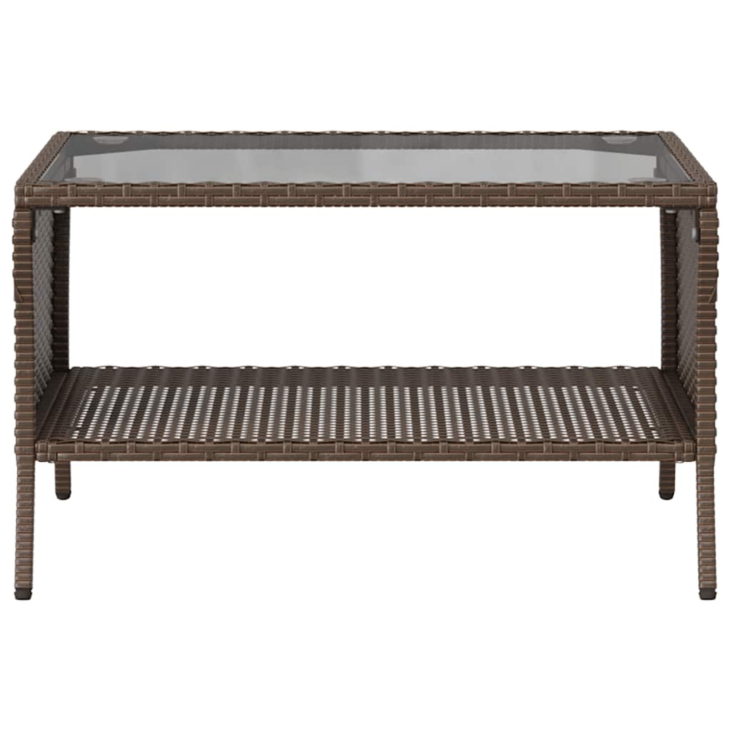 vidaXL Canapea de grădină cu 2 locuri cu perne și masă polirattan maro
