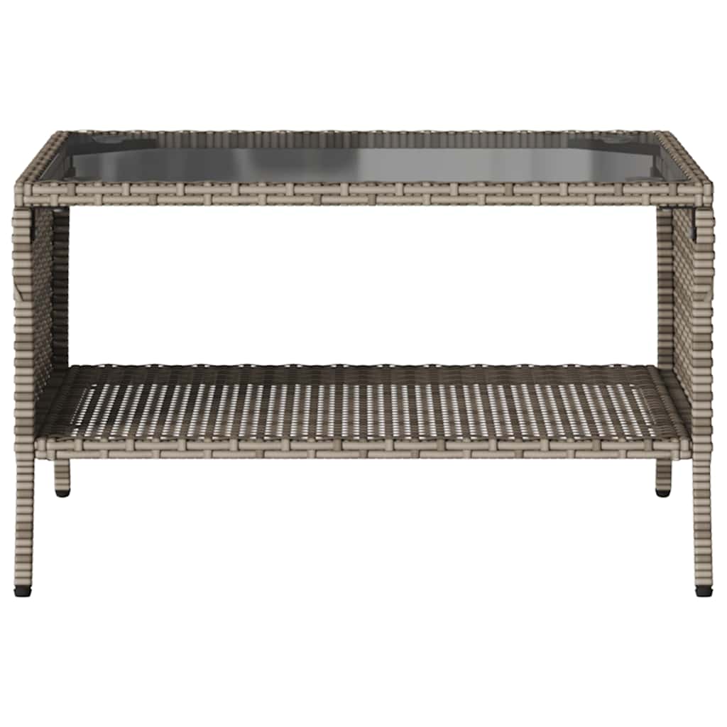 vidaXL Canapea de grădină cu 2 locuri cu perne și masă polirattan gri