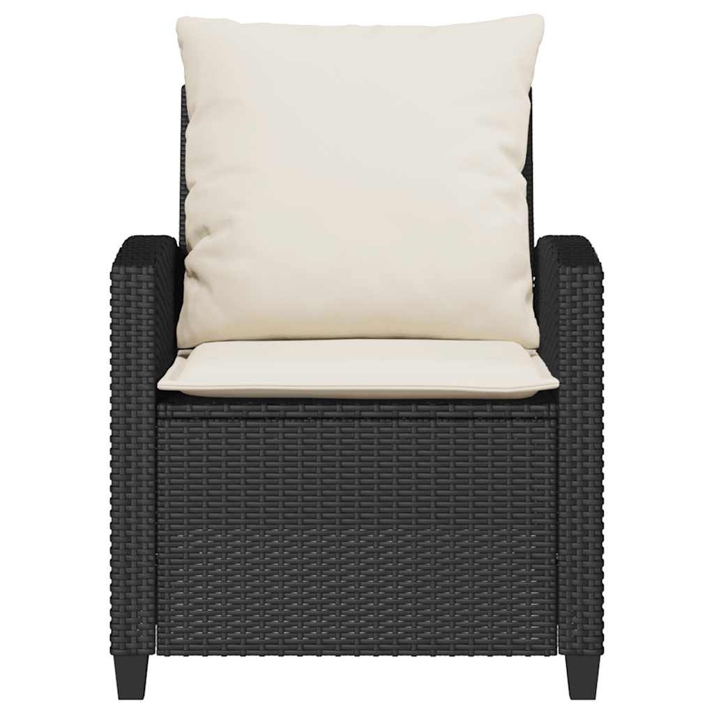 vidaXL Set mobilier de grădină cu perne, 4 piese, negru, poliratan vidaXL Set mobilier de grădină cu perne, 4 piese, negru, poliratan