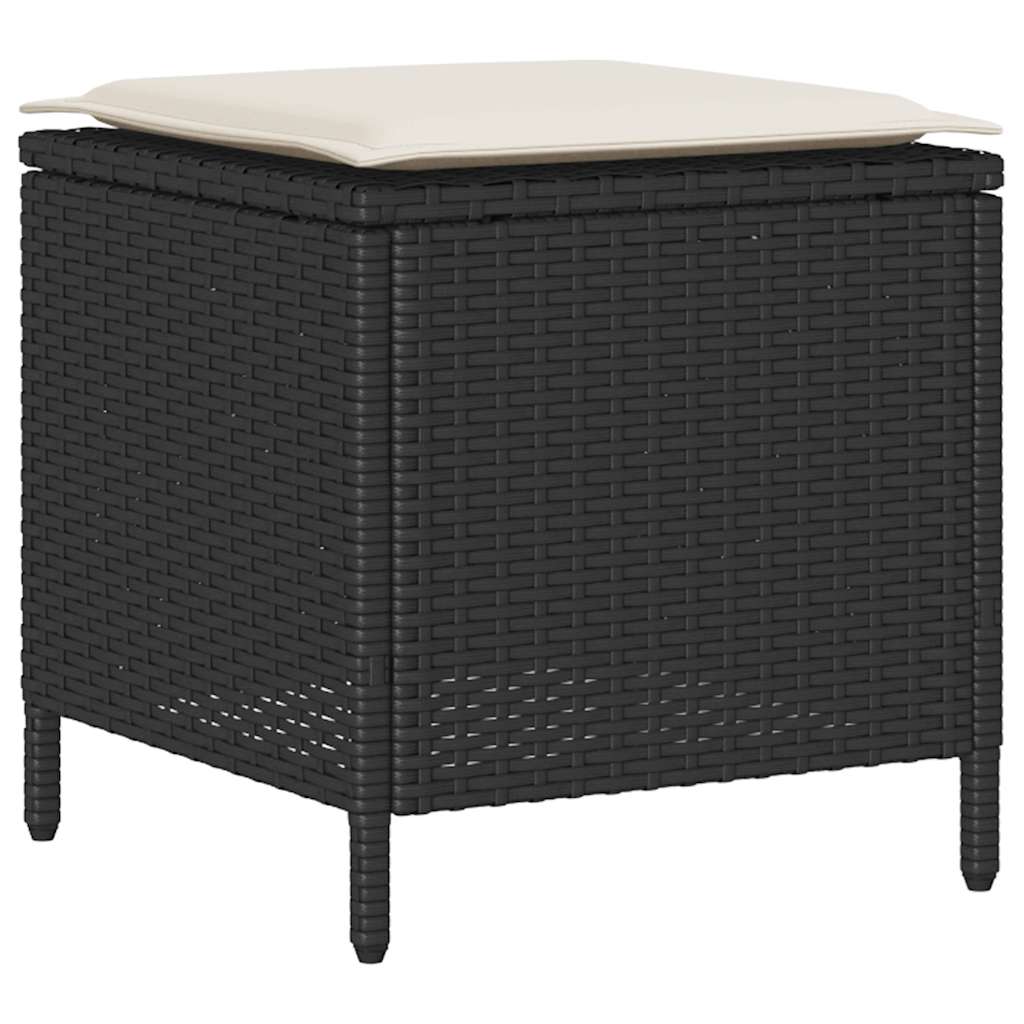 vidaXL Set mobilier de grădină cu perne, 4 piese, negru, poliratan vidaXL Set mobilier de grădină cu perne, 4 piese, negru, poliratan