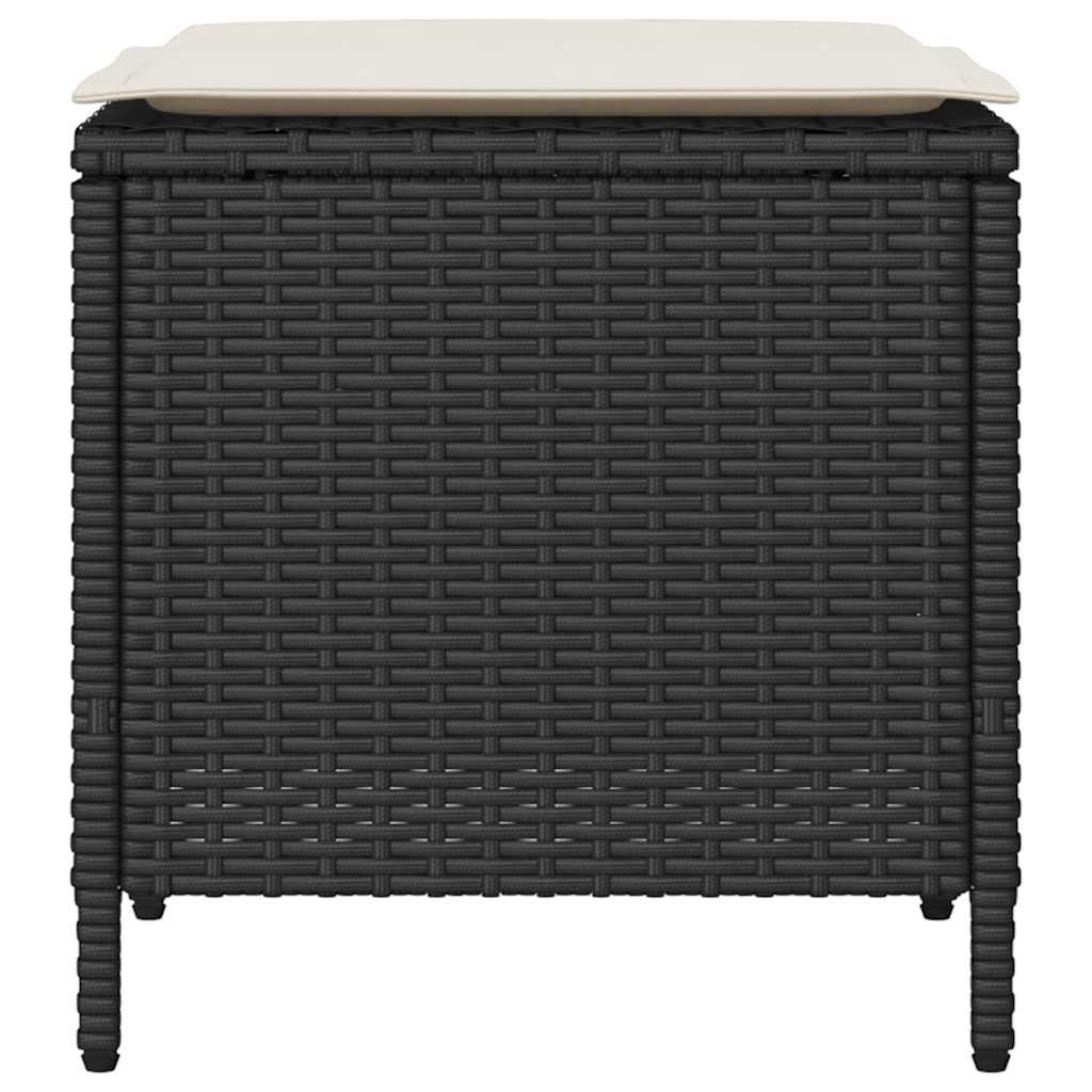 vidaXL Set mobilier de grădină cu perne, 4 piese, negru, poliratan vidaXL Set mobilier de grădină cu perne, 4 piese, negru, poliratan