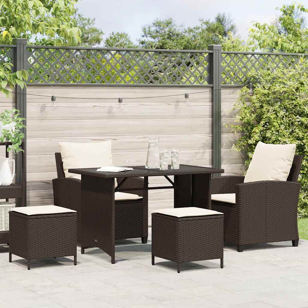 vidaXL Set canapele de grădină, 4 piese, cu perne, maro poliratan maro vidaXL Set canapele de grădină, 4 piese, cu perne, maro poliratan maro