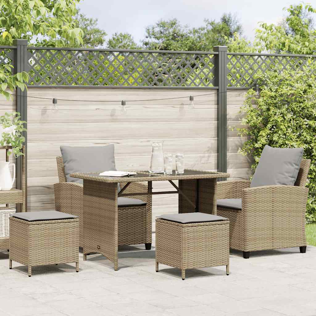 vidaXL Set canapele de grădină, 4 piese, cu perne, bej, poliratan vidaXL Set canapele de grădină, 4 piese, cu perne, bej, poliratan