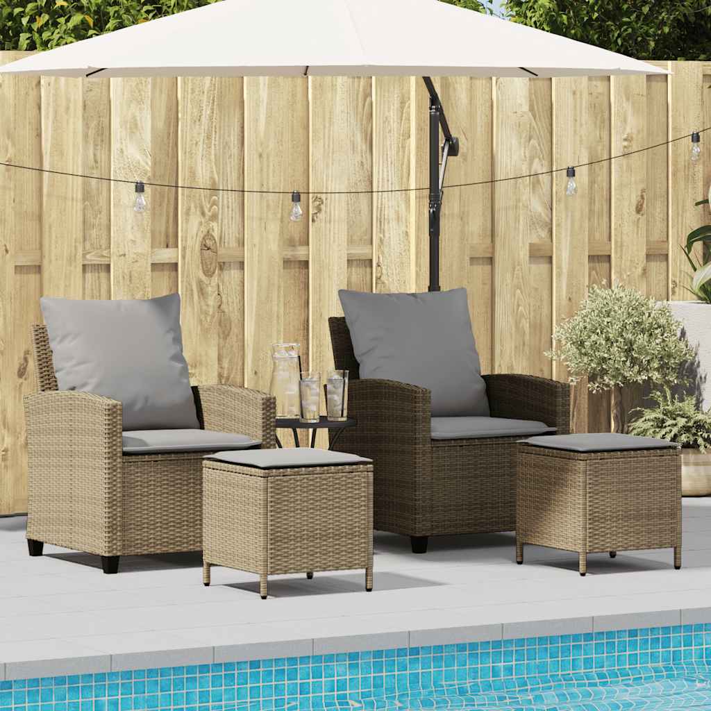 vidaXL Set canapele de grădină, 4 piese, cu perne, bej, poliratan vidaXL Set canapele de grădină, 4 piese, cu perne, bej, poliratan