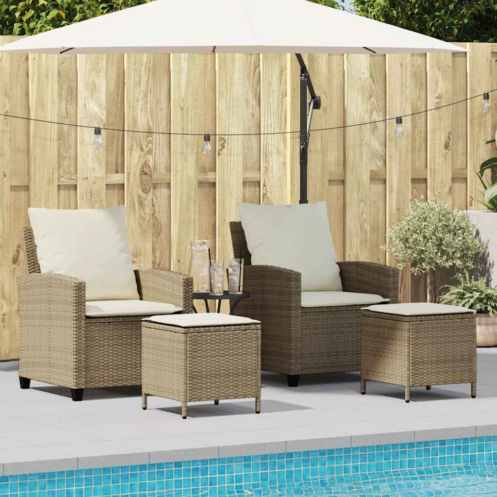 vidaXL Set canapele de grădină, 4 piese, cu perne, bej, poliratan vidaXL Set canapele de grădină, 4 piese, cu perne, bej, poliratan