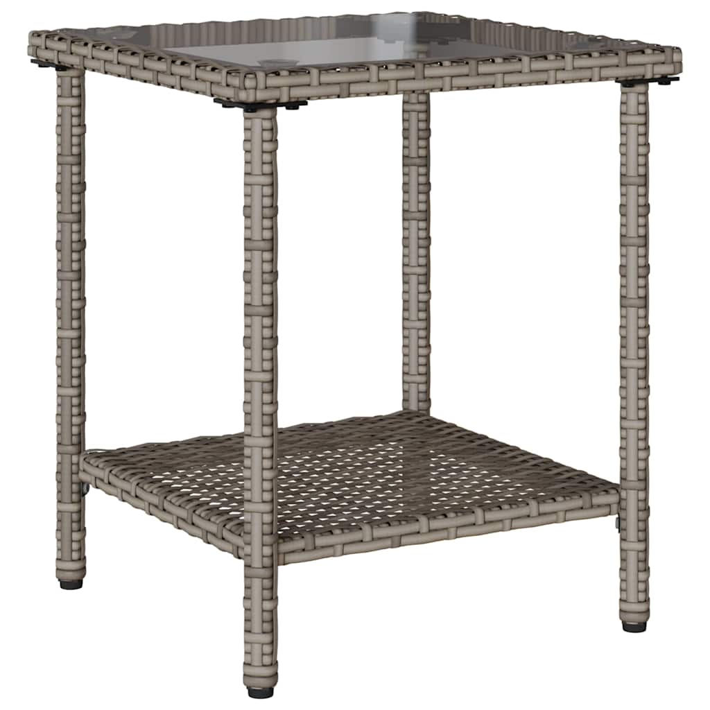 vidaXL Canapea de grădină cu masă și perne în formă L polirattan gri