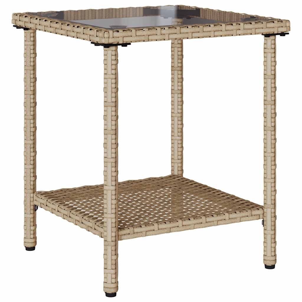 vidaXL Canapea de grădină cu masă și perne în formă L polirattan bej