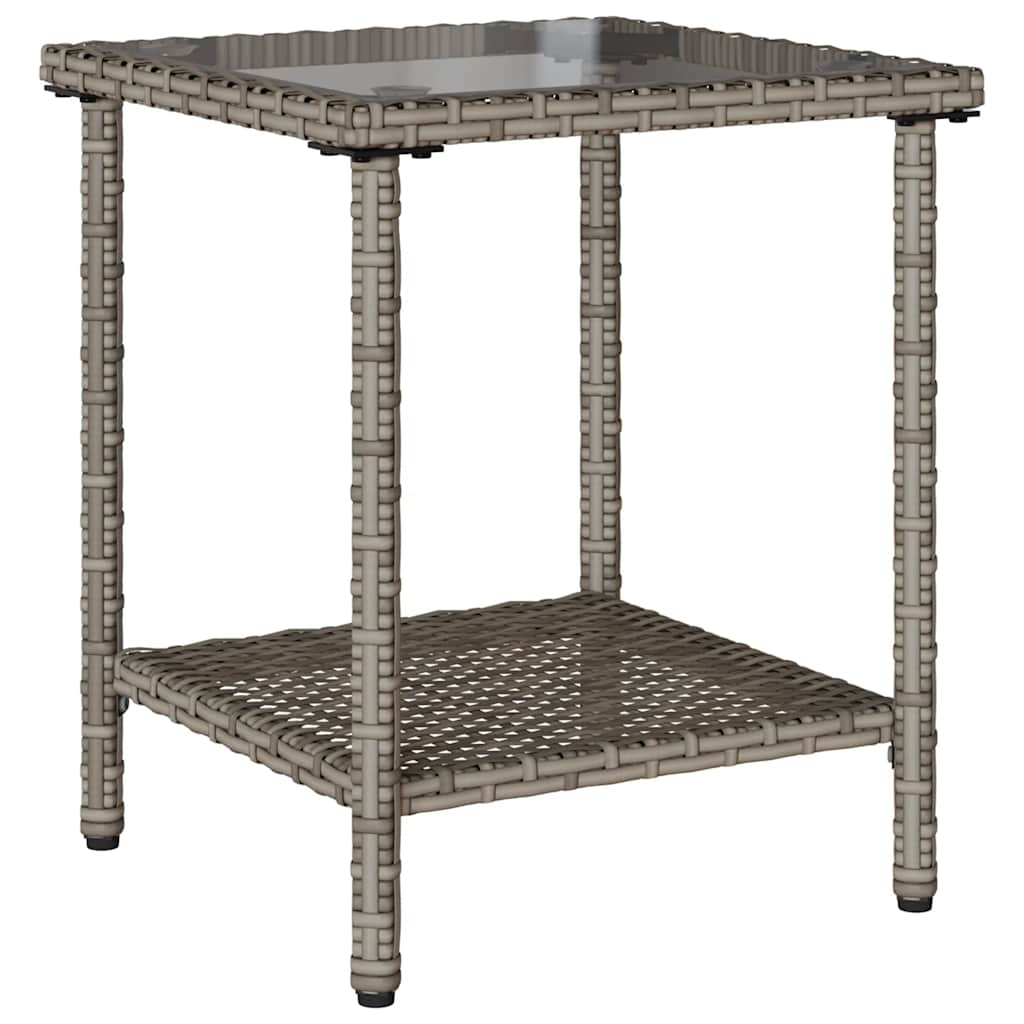 vidaXL Canapea de grădină cu masă și perne în formă L polirattan gri