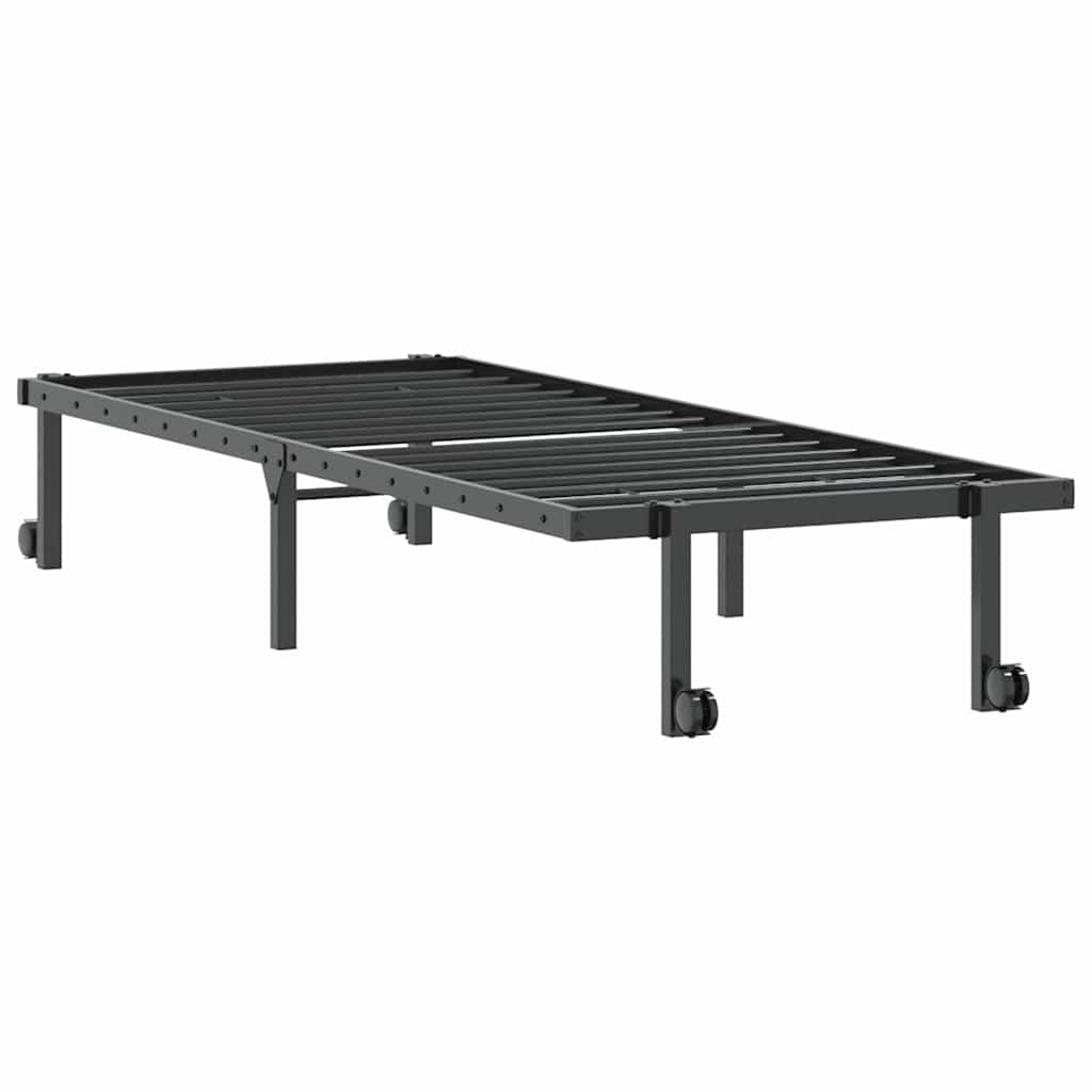 vidaXL Cadru de pat fără saltea Pliabil Negru 80x200 cm Oțel