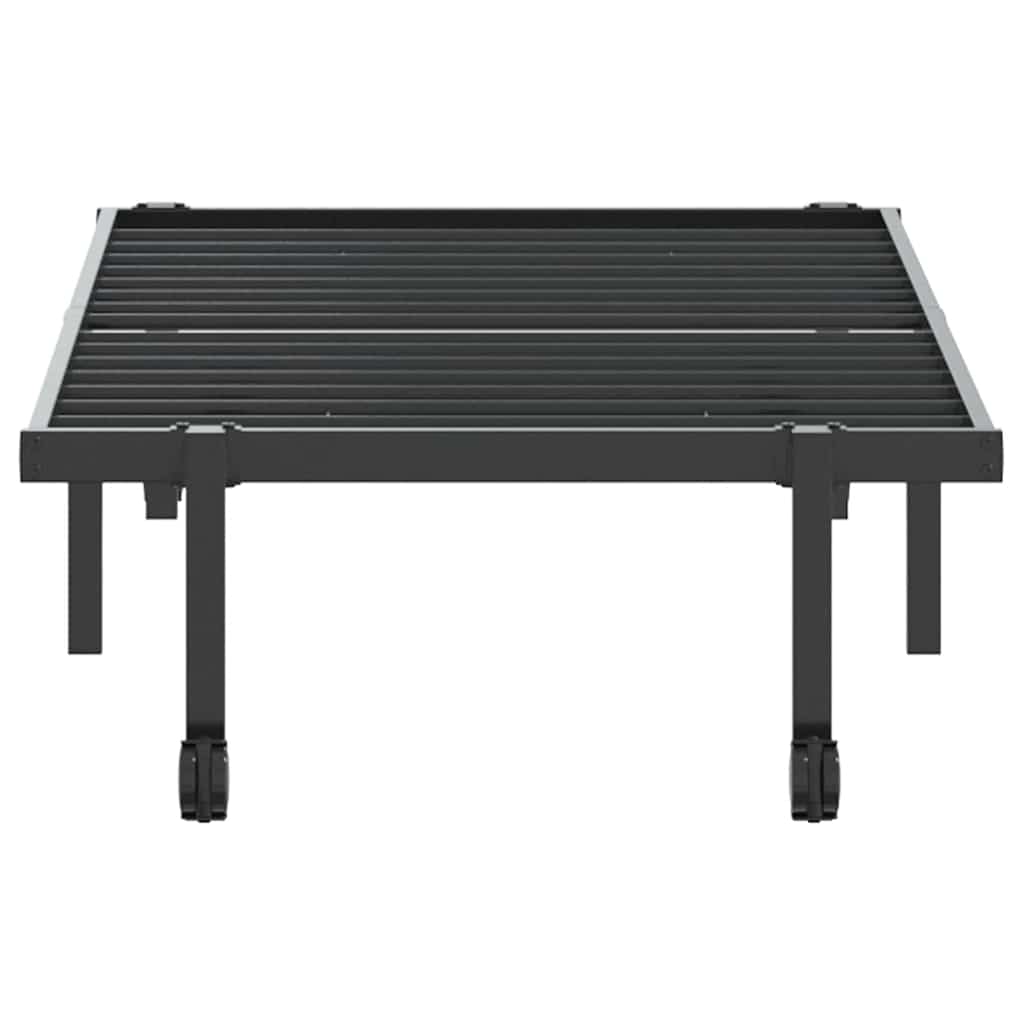 vidaXL Cadru de pat fără saltea Pliabil Negru 80x200 cm Oțel