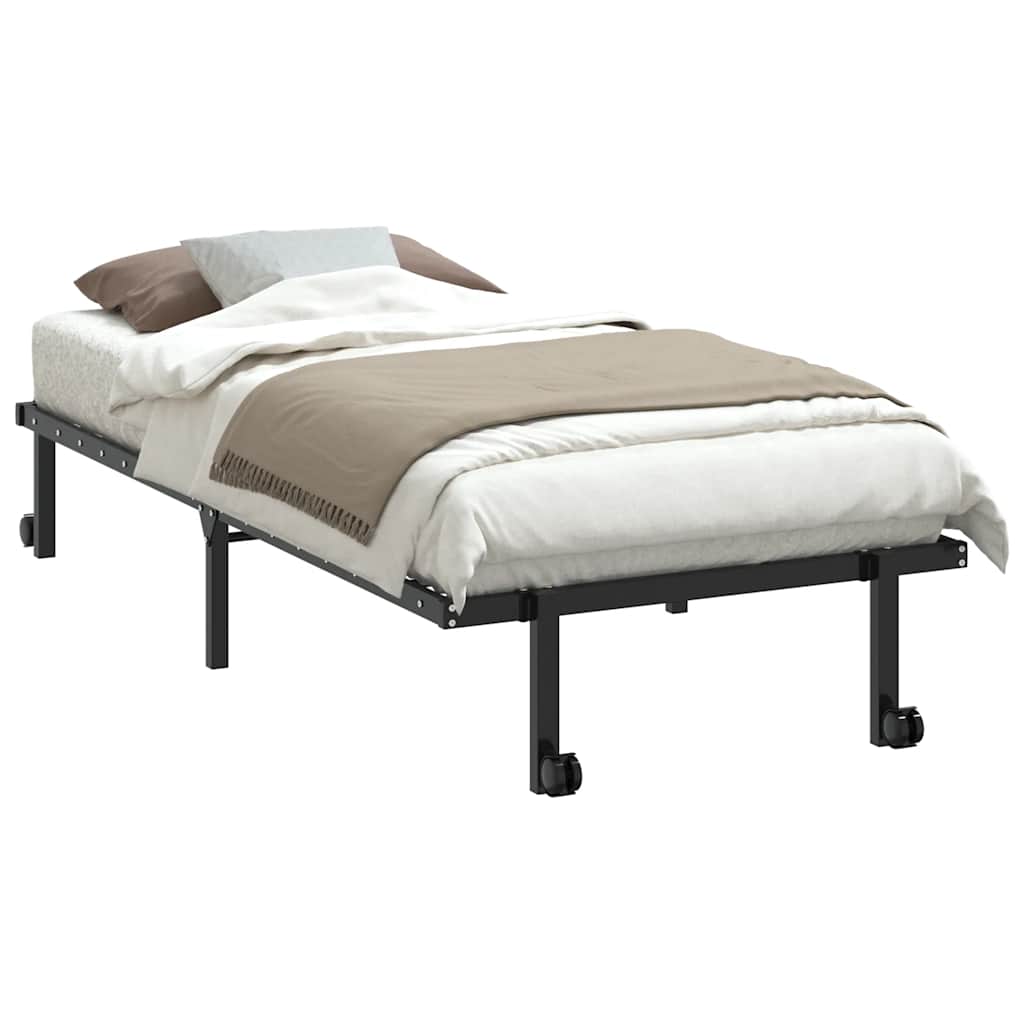 vidaXL Cadru de pat fără saltea Pliabil Negru 90x190 cm Oțel vidaXL Cadru de pat fără saltea Pliabil Negru 90x190 cm Oțel