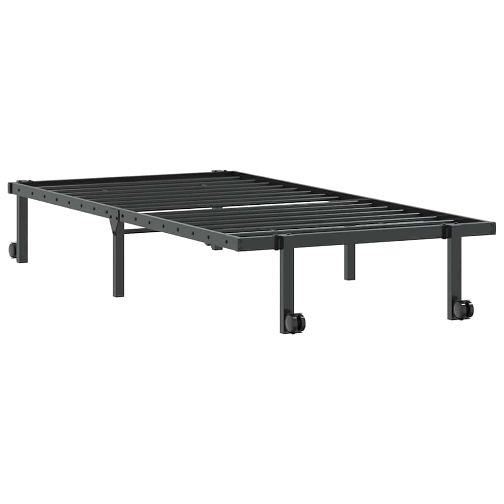 vidaXL Cadru de pat fără saltea Pliabil Negru 90x200 cm Oțel
