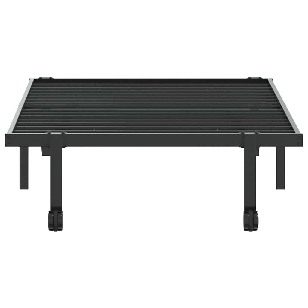 vidaXL Cadru de pat fără saltea Pliabil Negru 90x200 cm Oțel