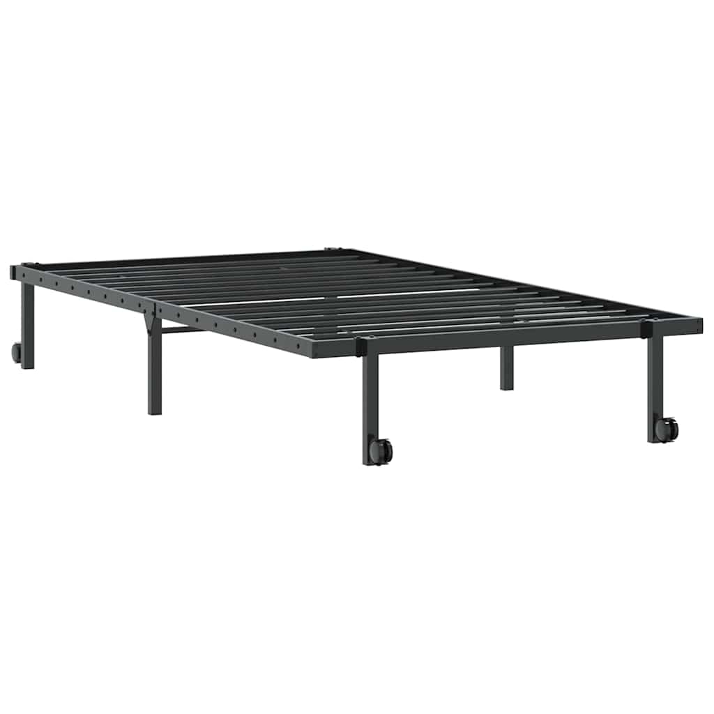 vidaXL Cadru de pat fără saltea pliabil negru 100x190 cm oțel