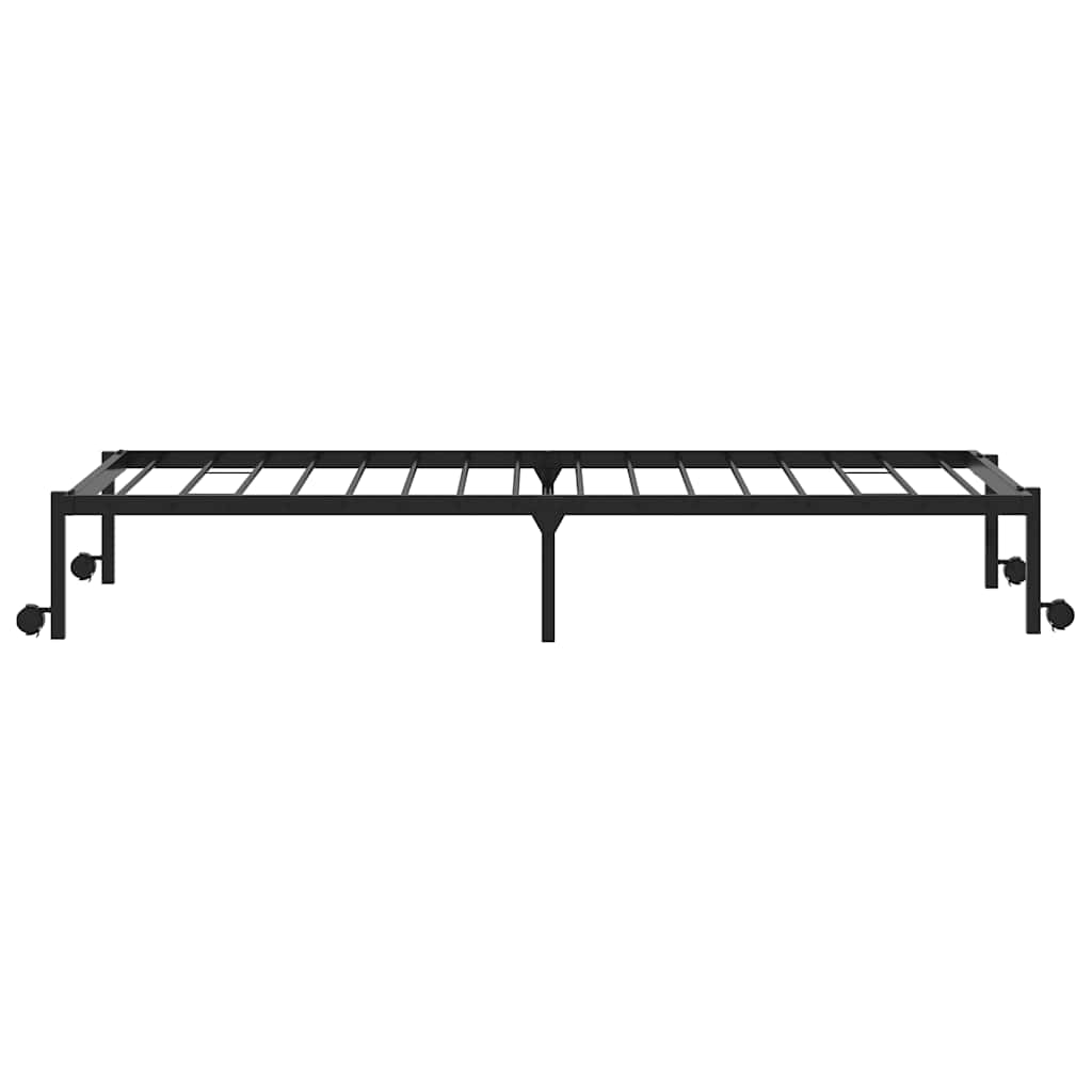 vidaXL Cadru de pat fără saltea pliabil negru 100x190 cm oțel