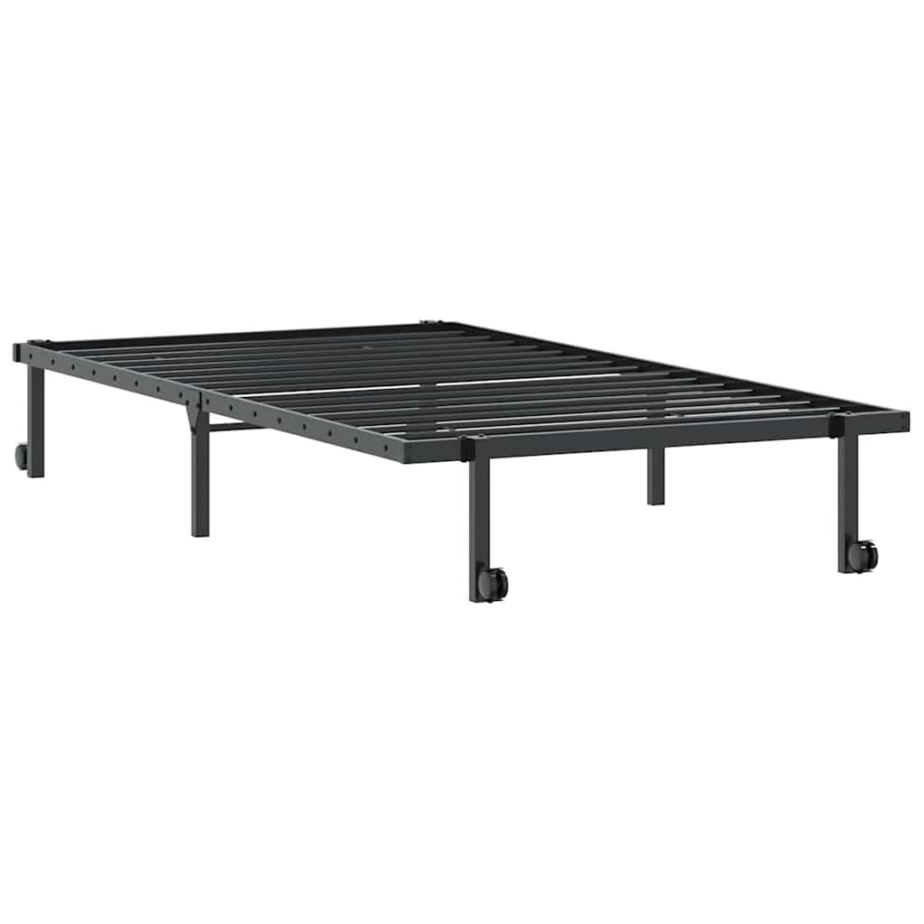 vidaXL Cadru de pat fără saltea Pliabil Negru 100x200 cm Oțel