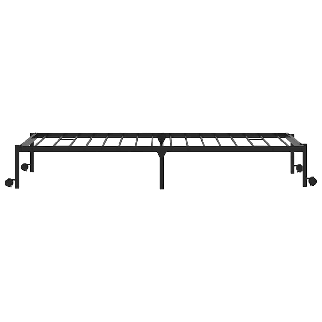 vidaXL Cadru de pat fără saltea Pliabil Negru 100x200 cm Oțel