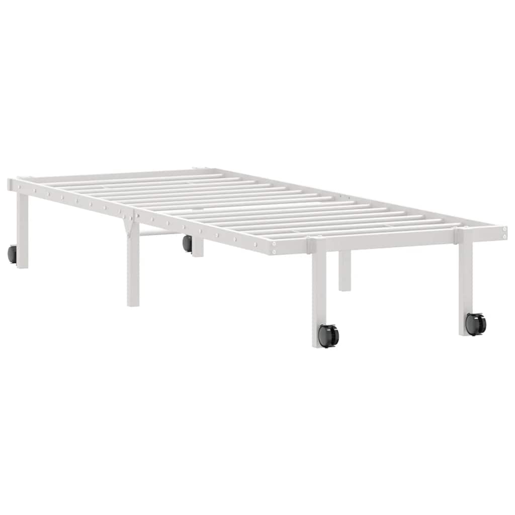vidaXL Cadru de pat fără saltea pliabil alb 75x190 cm oțel