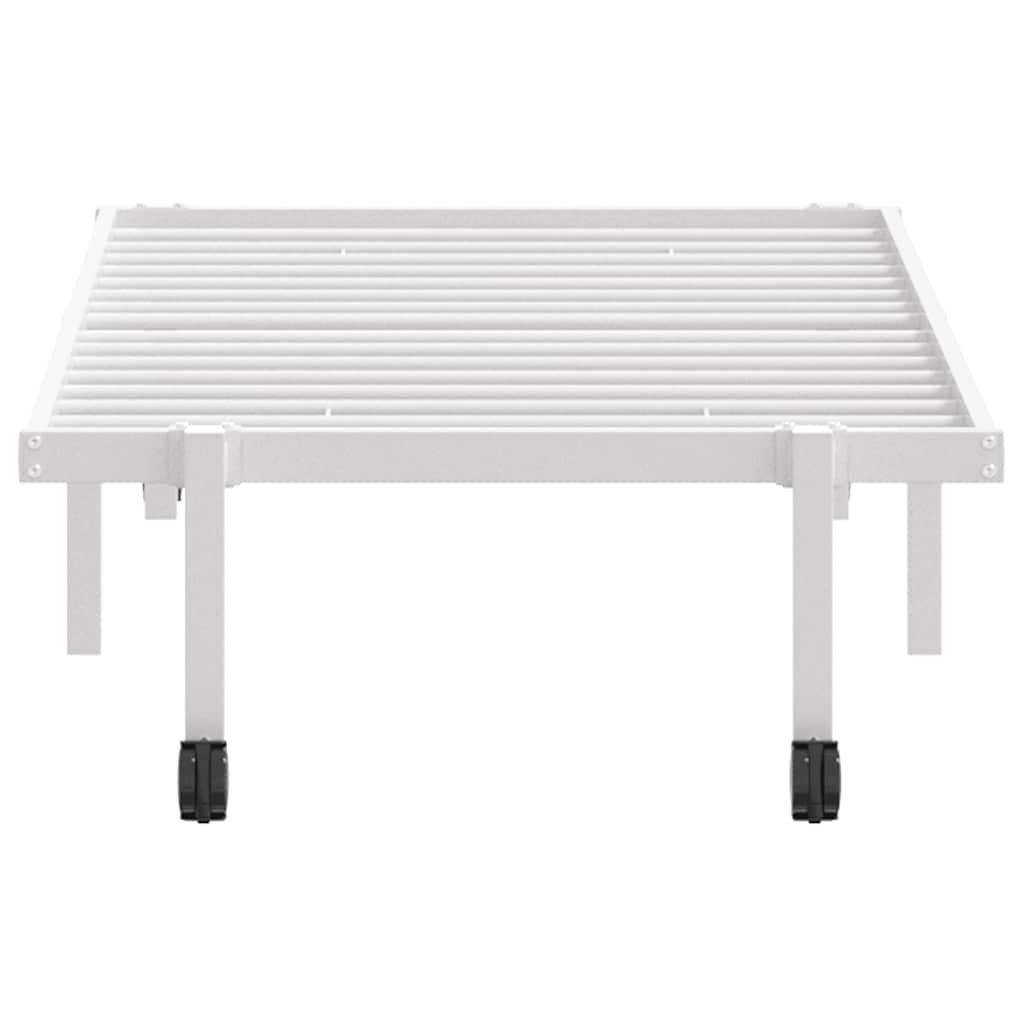 vidaXL Cadru de pat fără saltea pliabil alb 75x190 cm oțel