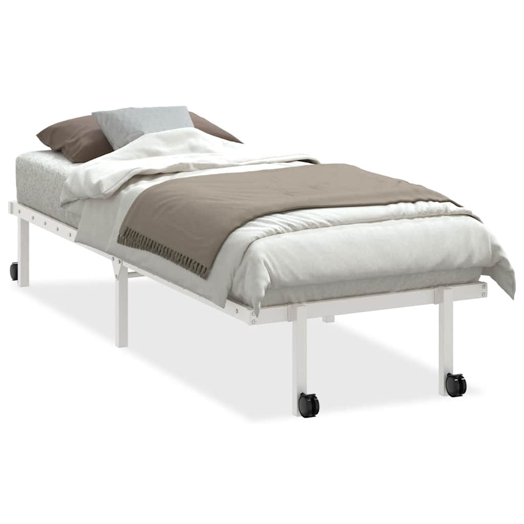 vidaXL Cadru de pat fără saltea pliabil alb 80x200 cm oțel