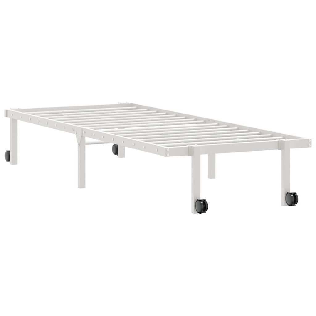 vidaXL Cadru de pat fără saltea pliabil alb 80x200 cm oțel