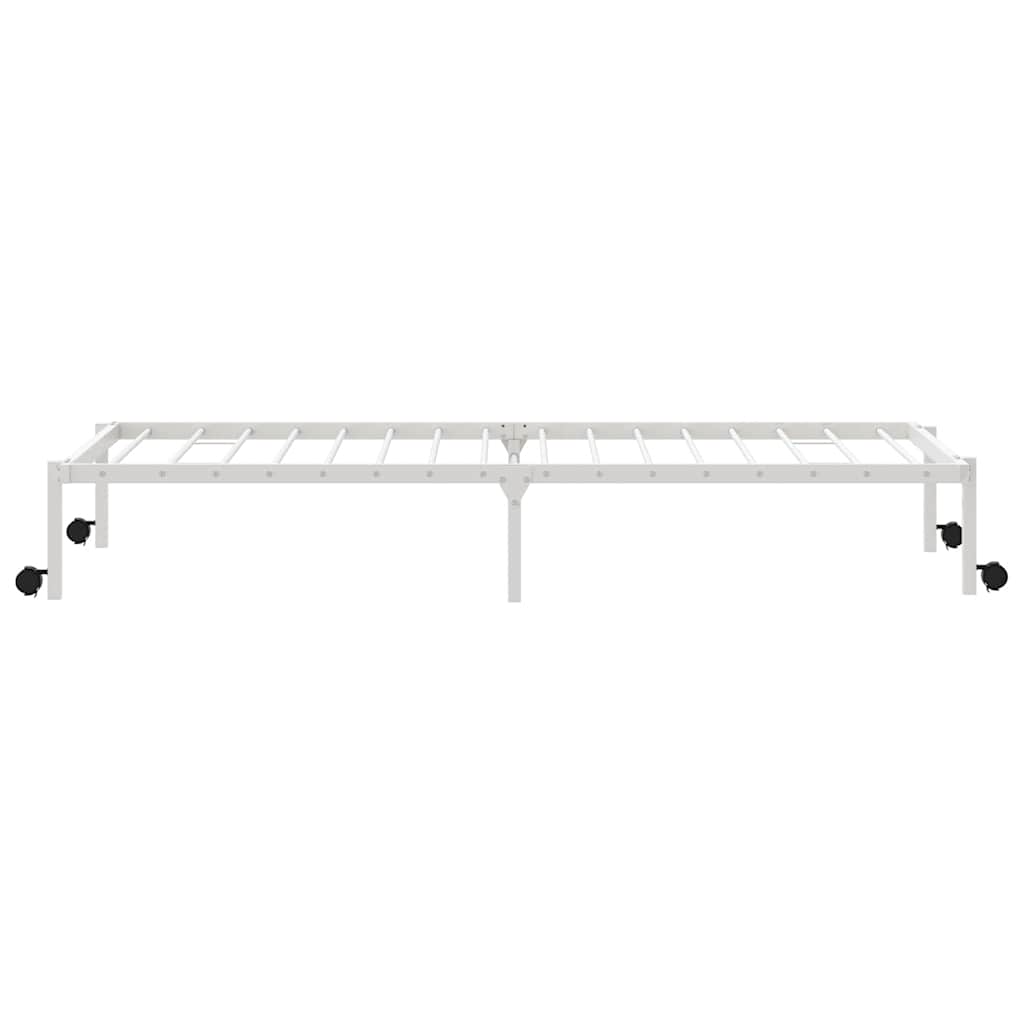 vidaXL Cadru de pat fără saltea pliabil alb 80x200 cm oțel