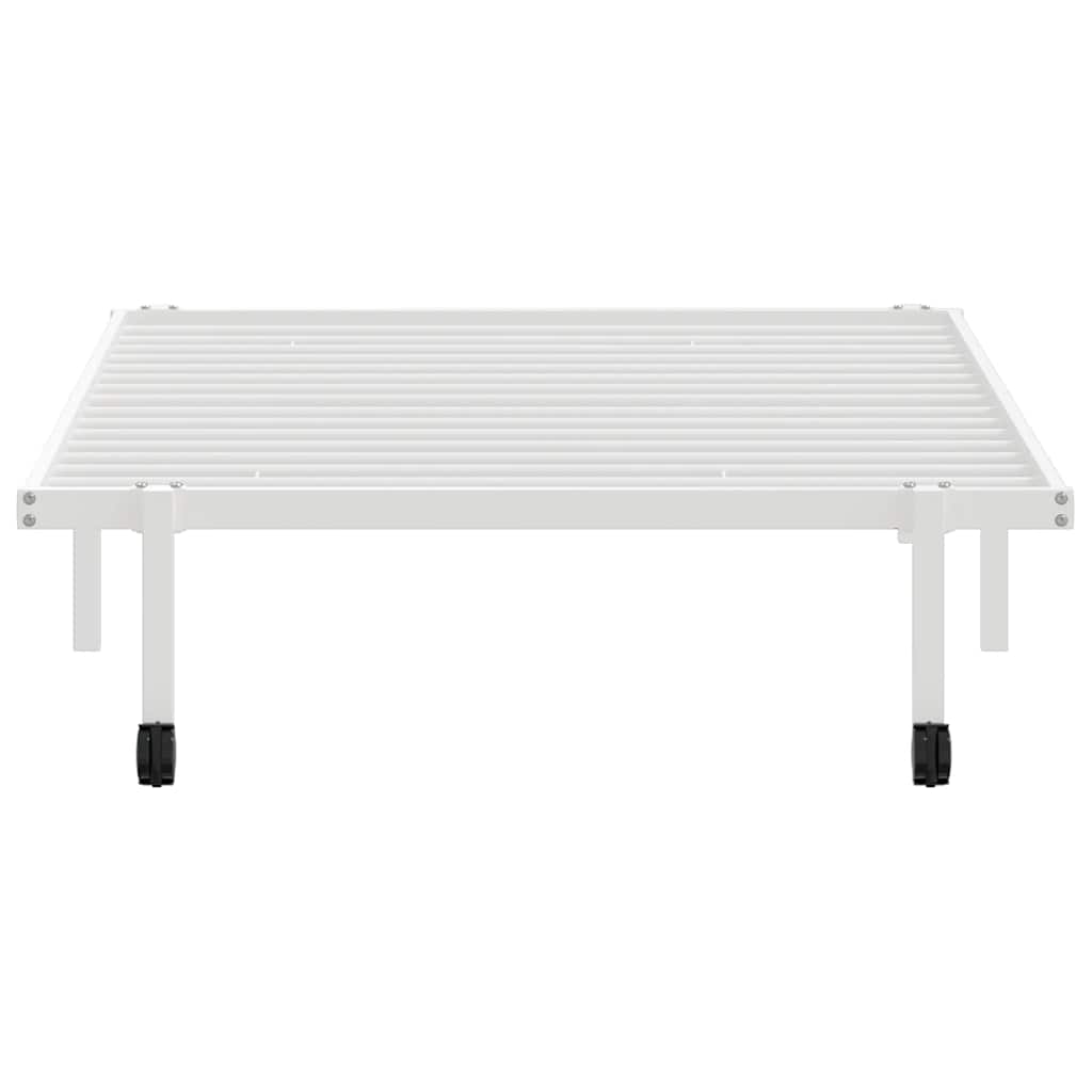 vidaXL Cadru de pat fără saltea pliabil alb 107x203 cm oțel