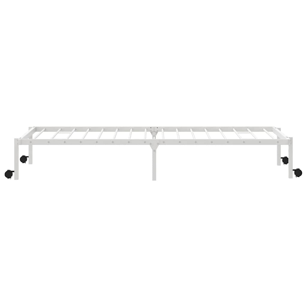 vidaXL Cadru de pat fără saltea pliabil alb 107x203 cm oțel