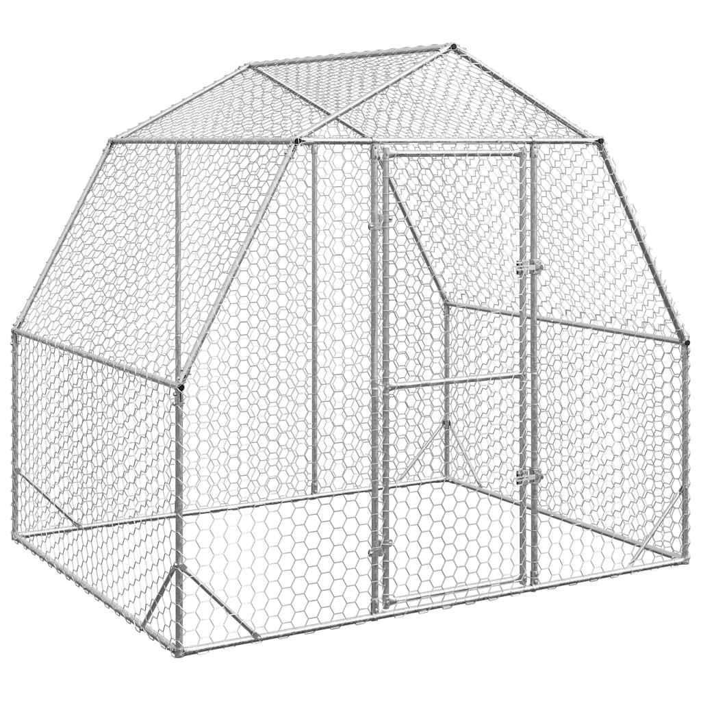 vidaXL Pui de găină 2,5x2x2,25 m Oțel galvanizat vidaXL Pui de găină 2,5x2x2,25 m Oțel galvanizat