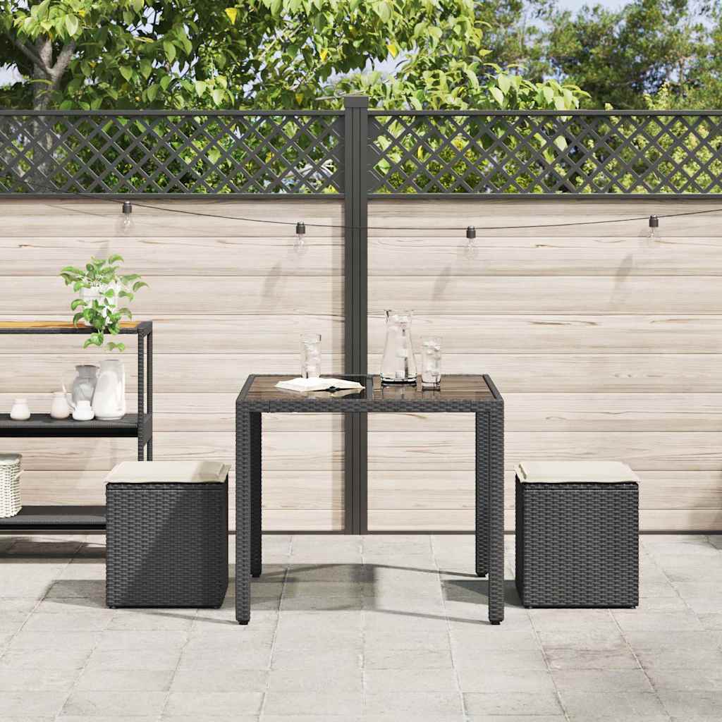 vidaXL Scaune de grădină cu perne 2 buc Negru 40x40x43 cm Poly Ratan vidaXL Scaune de grădină cu perne 2 buc Negru 40x40x43 cm Poly Ratan