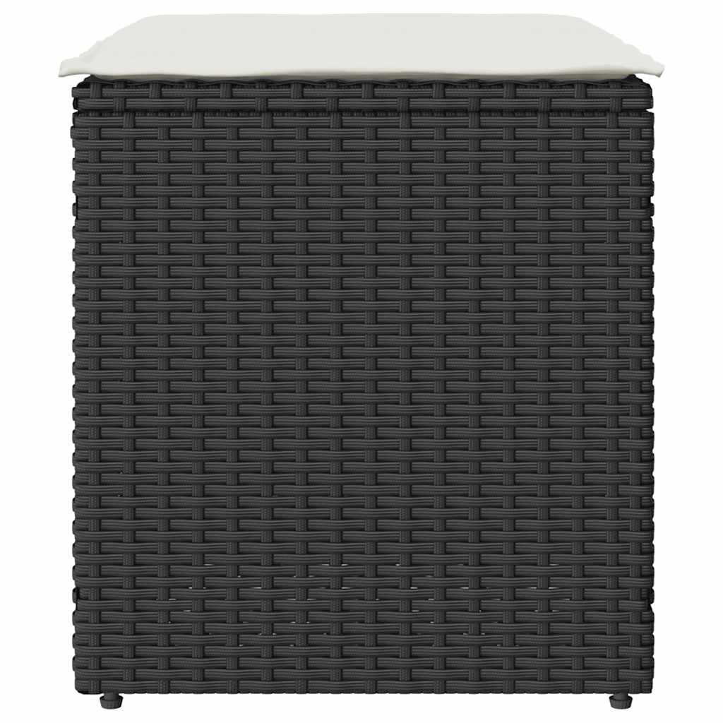 vidaXL Scaune de grădină cu perne 2 buc Negru 40x40x43 cm Poly Ratan vidaXL Scaune de grădină cu perne 2 buc Negru 40x40x43 cm Poly Ratan