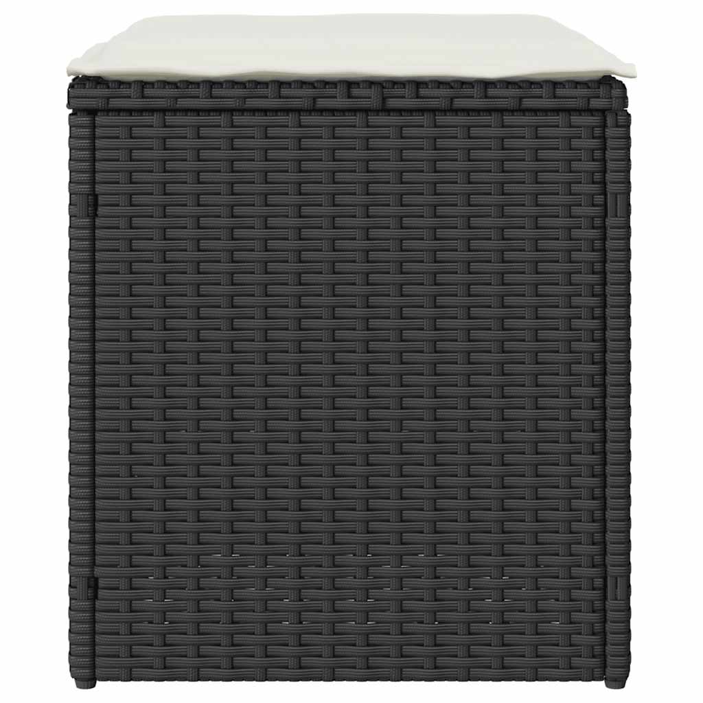 vidaXL Scaune de grădină cu perne 2 buc Negru 40x40x43 cm Poly Ratan vidaXL Scaune de grădină cu perne 2 buc Negru 40x40x43 cm Poly Ratan