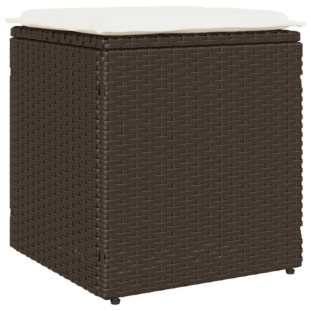 vidaXL Scaune de grădină cu perne 2 buc Maro 40x40x43 cm Poly Ratan vidaXL Scaune de grădină cu perne 2 buc Maro 40x40x43 cm Poly Ratan