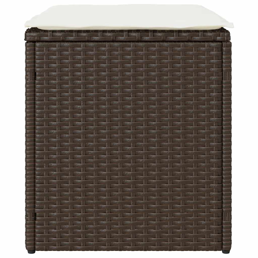vidaXL Scaune de grădină cu perne 2 buc Maro 40x40x43 cm Poly Ratan vidaXL Scaune de grădină cu perne 2 buc Maro 40x40x43 cm Poly Ratan